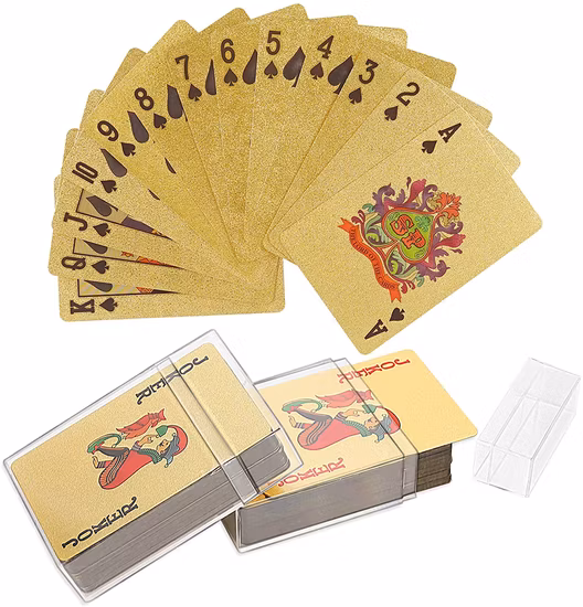 Kundenspezifisches Design, bedruckte goldene 54-teilige Deck-Brettspiel-Plastikspielkarten