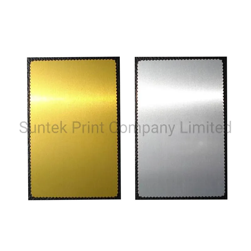 Firmennamenskarte aus Aluminium mit Wärmeübertragungssublimation (gerade Kante)