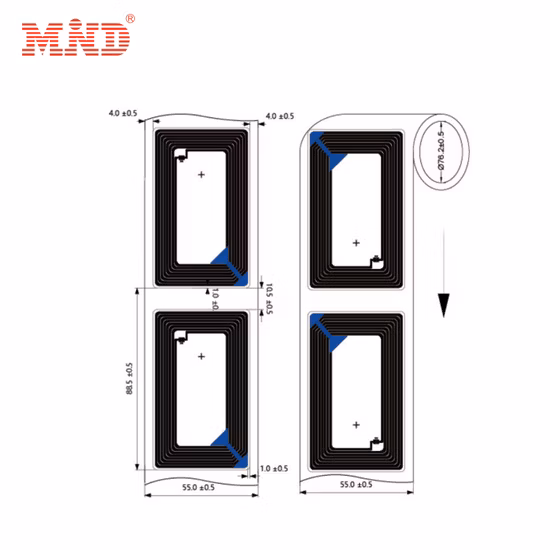 Kundenspezifischer Logodruck mit passivem RFID-NFC-Tag-Etikettenaufkleber